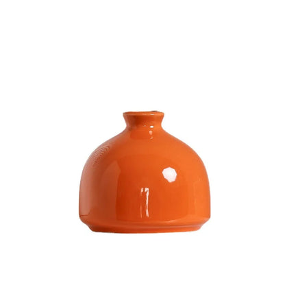 Modern Ceramic Vase | Minimalist Orange Home Décor Flower Vase