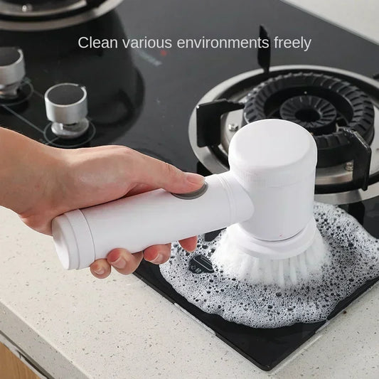 Electric Spin Scrubber | Power Bathroom Cleaning Brush with 5 Replaceable Heads