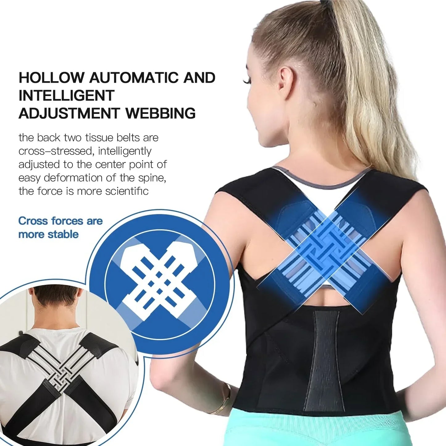 Posture Corrector | Adjustable Shoulder & Back Brace for Spine Alignment
