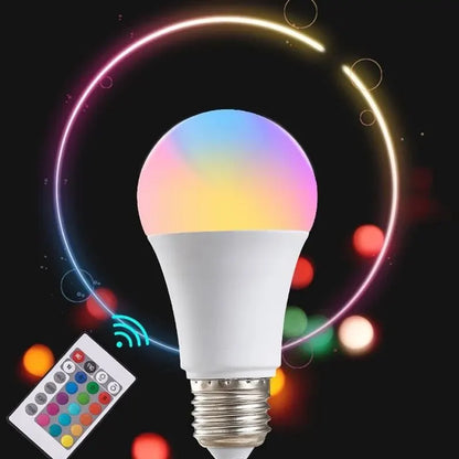 RGB LED Bulb with Remote | 16-Color E27 Dimmable Smart Light for Home