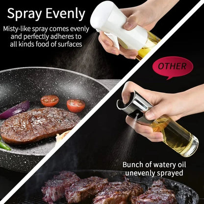Oil Spray Bottle | 200/300/500ml Refillable Olive Oil & Vinegar Dispenser for Cooking & BBQ