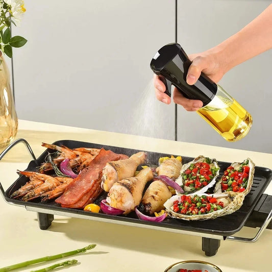 Oil Spray Bottle | 200/300/500ml Refillable Olive Oil & Vinegar Dispenser for Cooking & BBQ