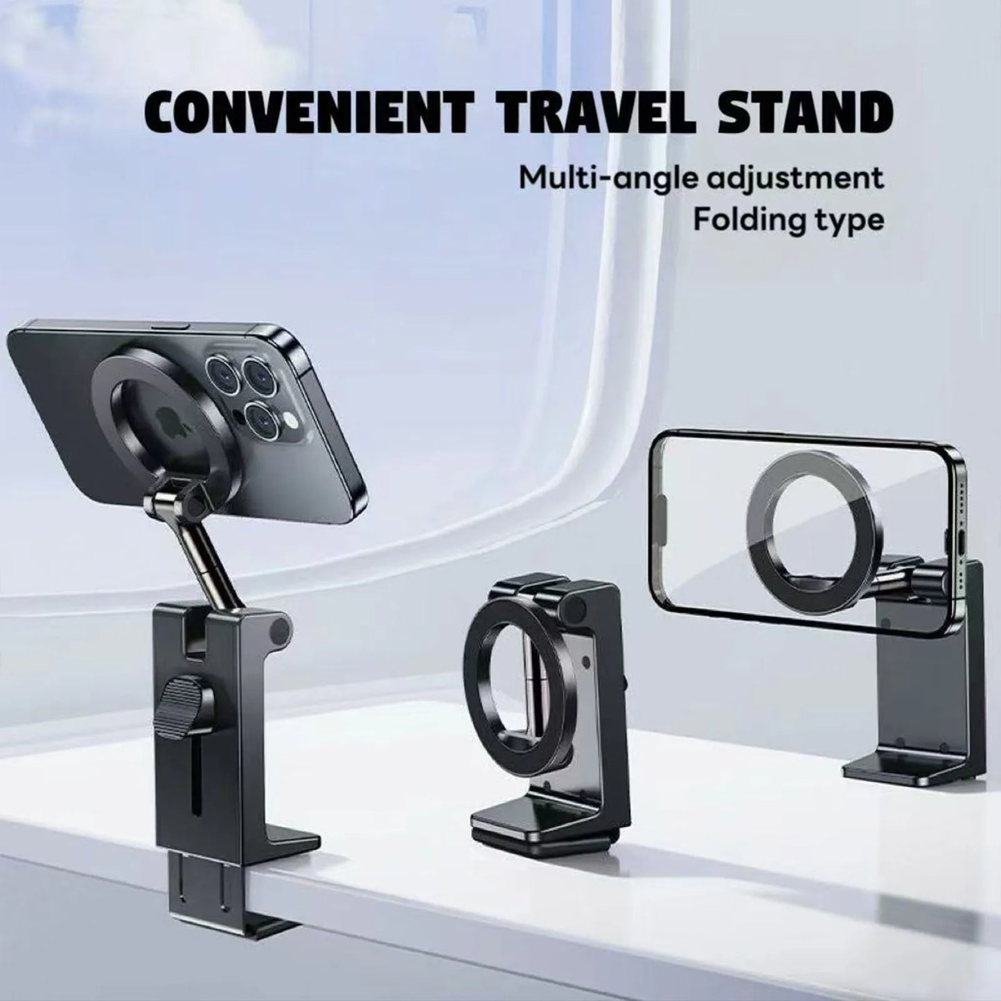 Magnetic Car Phone Mount | Foldable Backseat Holder for GPS, Calls & Video
