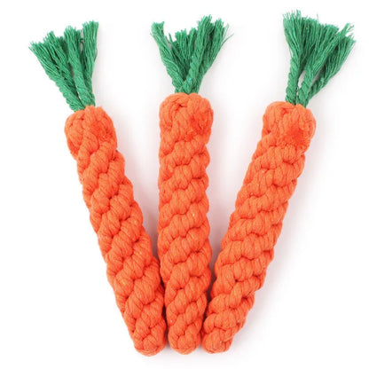 Dog Rope Chew Toy | Bite-Resistant Carrot Design for Puppies & Small Dogs