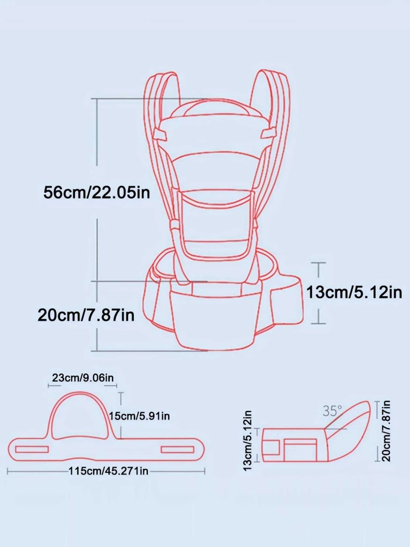 Ergonomic Baby Carrier with Hip Seat | Adjustable, Portable & Multifunctional