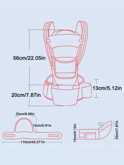 Ergonomic Baby Carrier with Hip Seat | Adjustable, Portable & Multifunctional