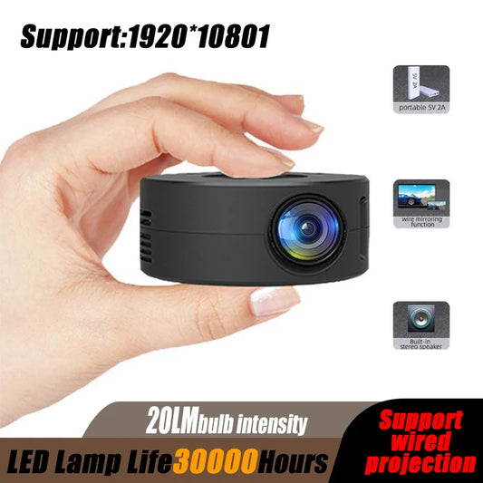 Mini YT200 Projector | Portable 1080P Home & Outdoor Projector with Built-in Speaker