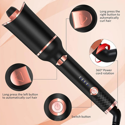 Automatic Hair Curler | Ceramic Rotating Air Curling Iron & Spin Wand Styler