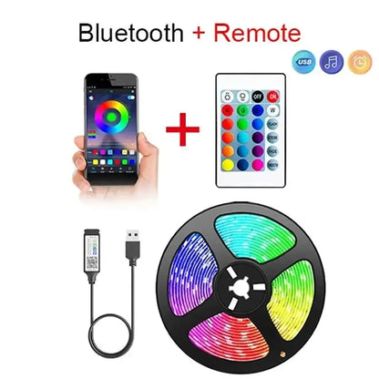 LED TV Backlight Strip | USB RGB Bluetooth Lights with Remote for Bedroom & Party