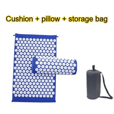 Acupressure Mat & Pillow Set | Yoga Massage Cushion for Neck, Back & Foot Relief