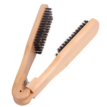 2-in-1 Hair Straightener Styling Comb | Double-Sided Clamp Brush for Smooth Straight Hair