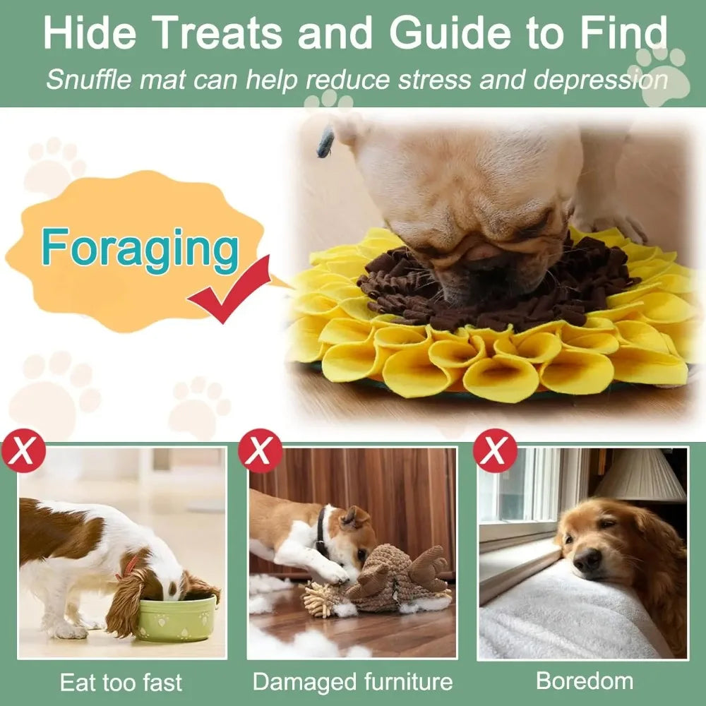 Dog Snuffle Mat | Interactive Slow Feeding Puzzle Toy for Puppies & Stress Relief