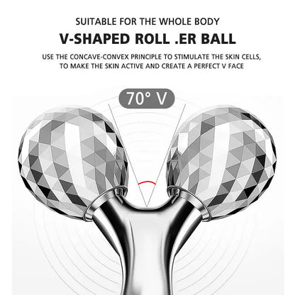 3D Y-Shaped Facial Massage Roller | 360° Rotating Face Slimming & Lifting Tool