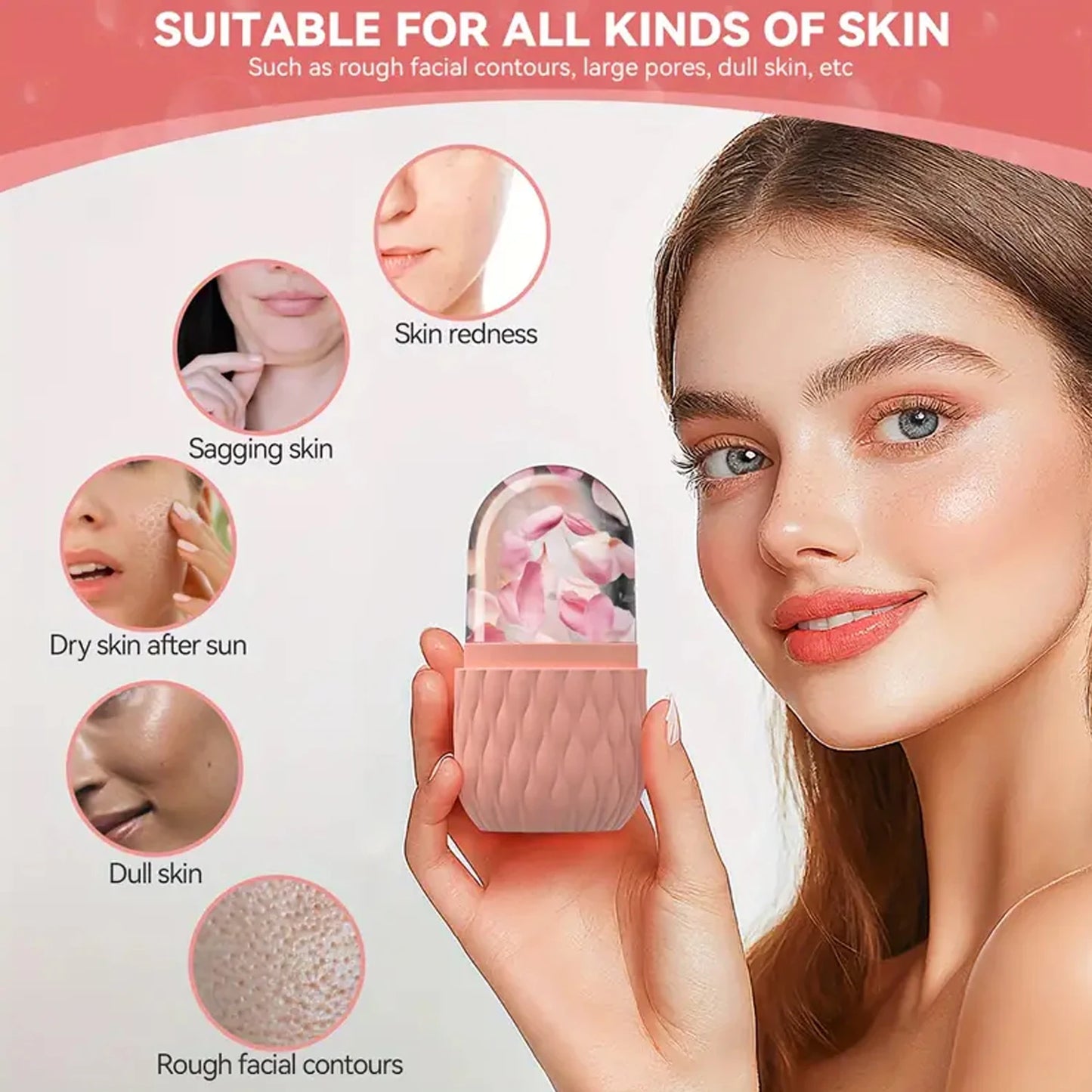 Ice Roller for Face & Eyes | Gua Sha Facial Massage Cube for Skin Tightening