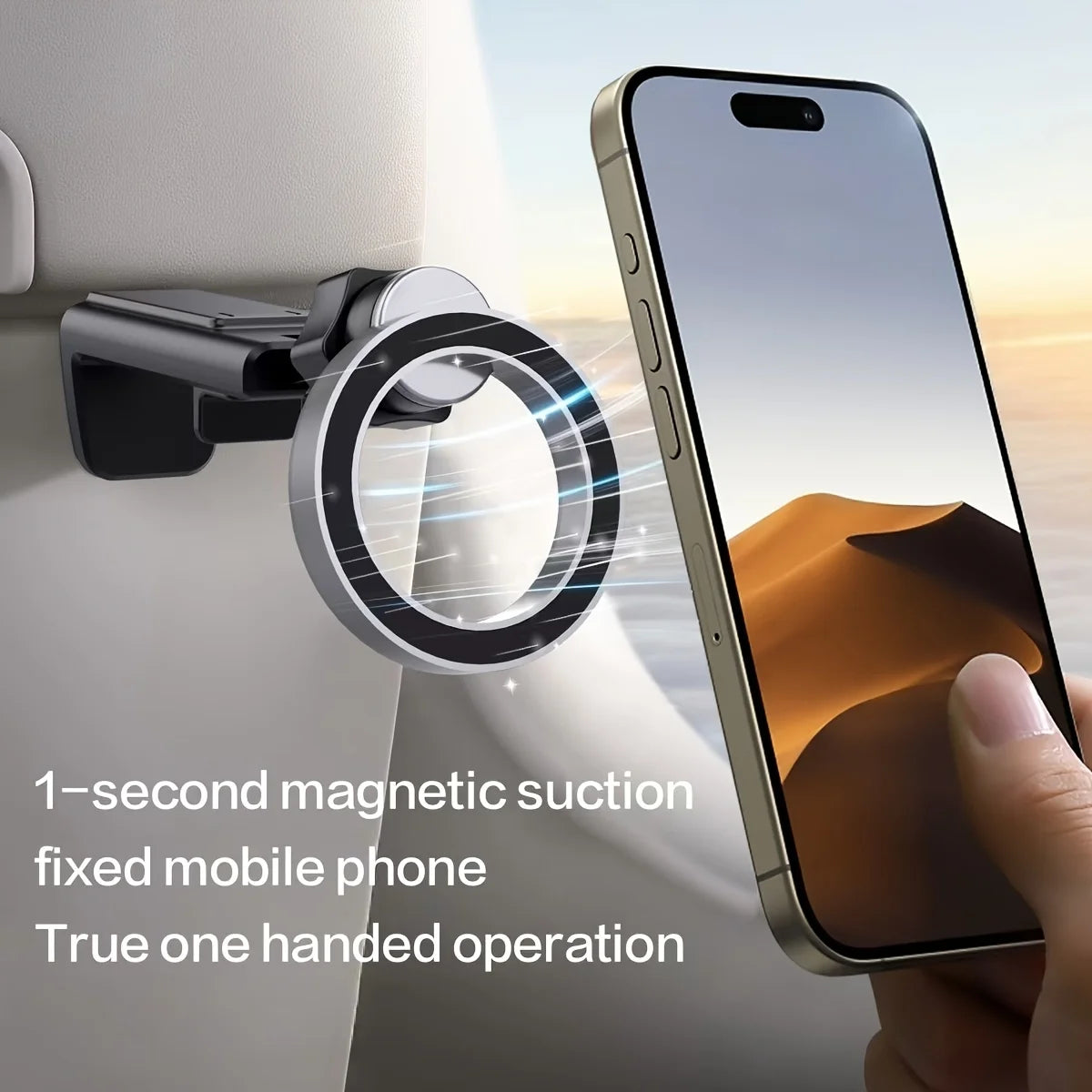 Magnetic Phone Holder | Airplane Travel & Desktop Tray Table Phone Mount