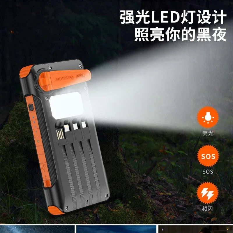 Hand-Cranked Solar Power Bank | 21000mAh Fast Charging Outdoor Emergency Charger