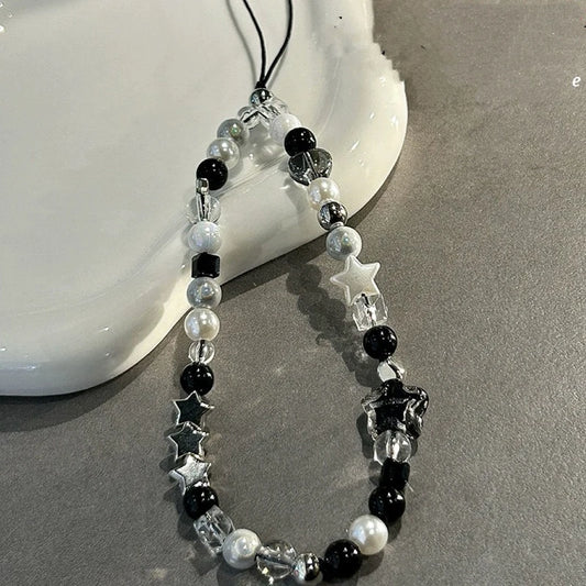 Star Pearl Beaded Phone Chain | Handmade Phone Strap & Charm Lanyard Gift
