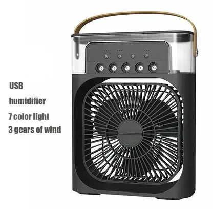 3-in-1 Mini Air Cooler | Portable Fan, LED Night Light & Humidifier for Home & Office