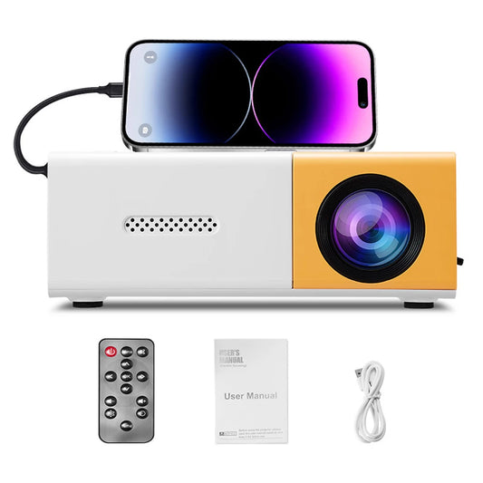 Portable Mini Projector | Full HD 1080P Support with Remote & USB Connection