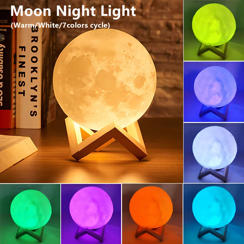 LED Moon Galaxy Lamp | 3D Night Light for Bedroom Décor & Gifts