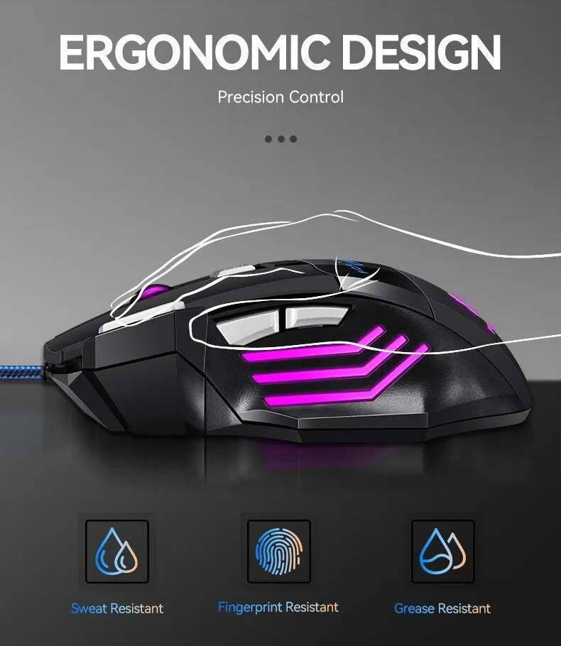 Hyperspeed RGB Gaming Mouse | 7D Wired USB Esports Mouse for PC & Laptop Gamers