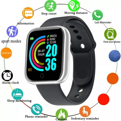 Unisex Smartwatch | Fitness Tracker, Message Alerts & Electronic Wristwatch for Android & iOS