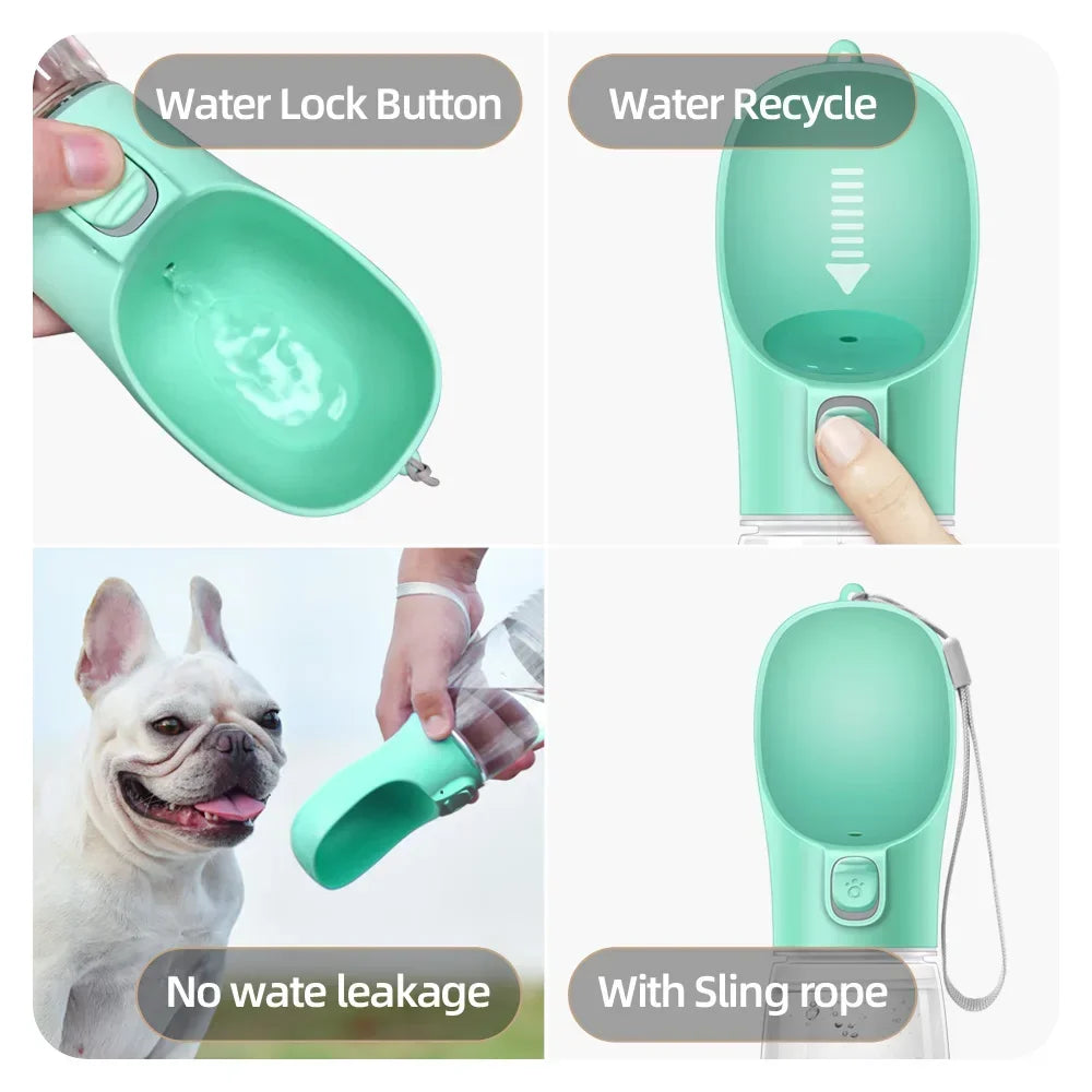 Portable Dog Water Bottle | Leakproof Outdoor Drinking Bowl for Dogs & Cats