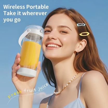 Portable Juice Blender 600ml | USB Rechargeable 12-Blade Smoothie & Milkshake Maker