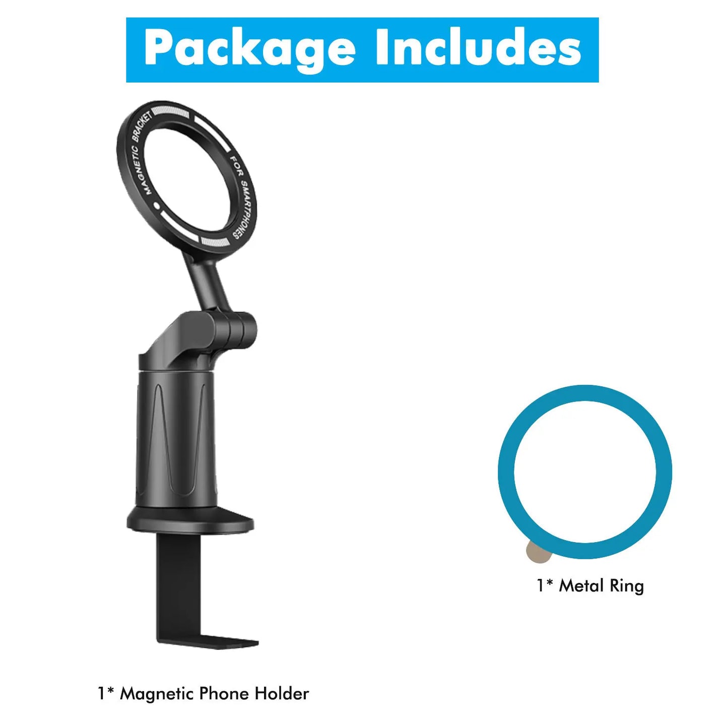Magnetic Phone Holder | Airplane Travel & Desktop Tray Table Phone Mount