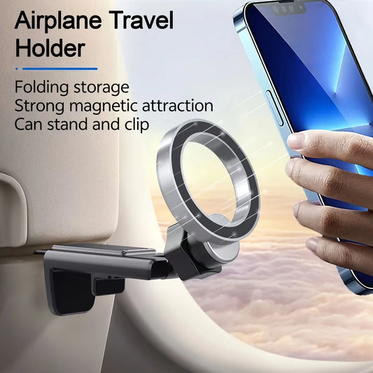 Magnetic Phone Holder | Airplane Travel & Desktop Tray Table Phone Mount