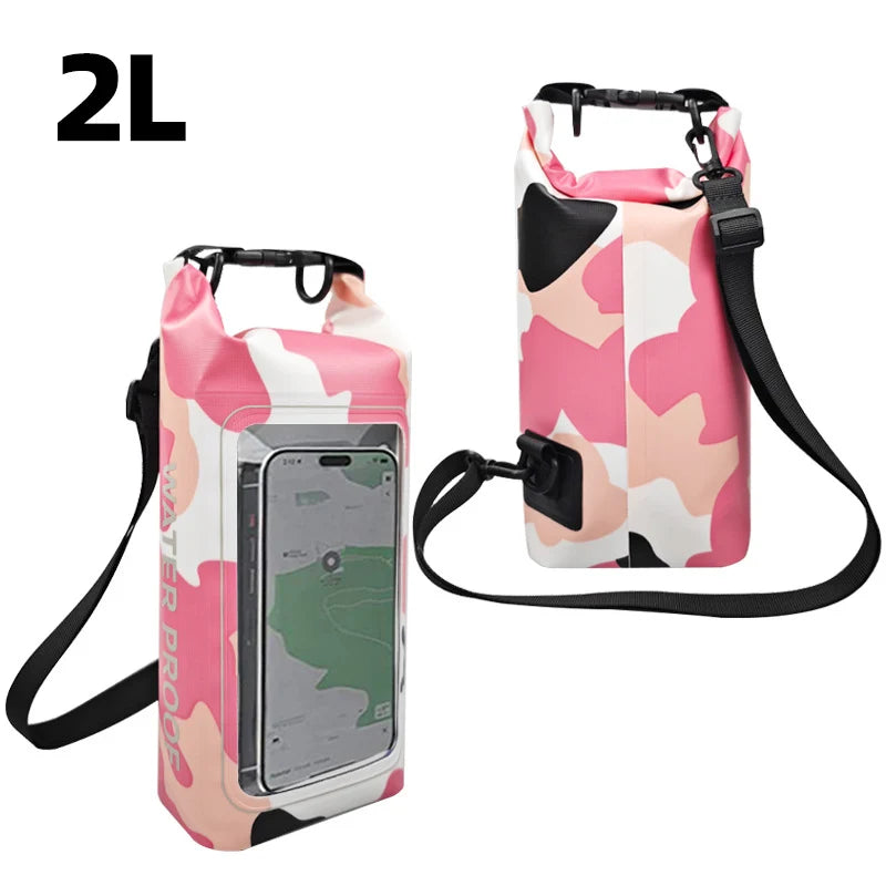 2L Waterproof Dry Bag | Touch Screen Outdoor Sack for Kayak, Rafting & Camping