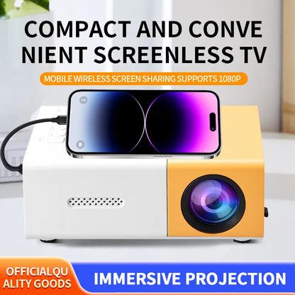Portable Mini Projector | Full HD 1080P Support with Remote & USB Connection